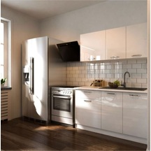 Tdesigno Esin Hazır Mutfak Dolabı 140 CM -tezgah Dahil Değil- Parlak Beyaz