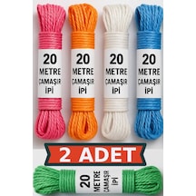 Naylon Çamaşır Kurutma İpi 20 Mt X 2 40 Mt Çok Amaçlı Dayanıklı İp 20 Tr Diğer