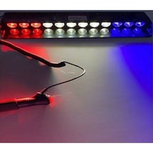 S12 Çakar Vantuzlu Çakmaklık Girişli 12 Ledli Kırmızı-beyaz-mavi