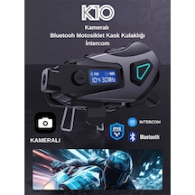 Wearfitpro K10 Dvr Kameralı İntercom Bluetooth Motosiklet Kask Kulaklığı Kameralı İntercom Kulaklık