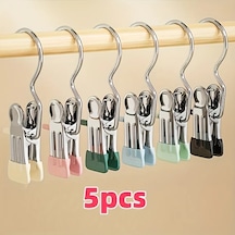 Awesomestore 5 Adet Paslanmaz Çelik Askı Kumaş Ve Pantolon İçin Nazik Rastgele Renk