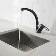 40 Mm Kuğu Borulu Eviye Mix Muftak Bataryası Siyah Şıklık Ve Ergonomi Mutfağınızda Mat Siyah