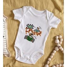 Bitmeyenkartus Bk Kids Race Time Tasarımlı Bebek Body Zıbın - Model 1 Çok Renkli