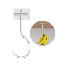 Springsun Gümüş Renkli Çekilebilir Mutfak Muz Kancası - Kolay Kurulumlu, Ayarı Kolay Tavan Montajlı Sebze Meyve Asma Demiri