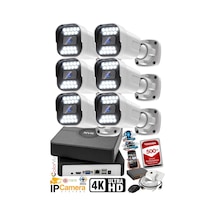J-tech 5mp Sesli 6 Lı 1818 İp Renkli Gece Görüşlü 500gb Akıllı Güvenlik Kamera Seti Yüz Ve Araç Ta