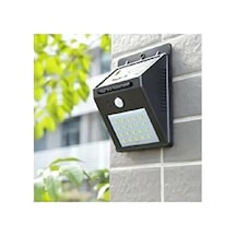 Sensörlü Solar Bahçe Duvar Lambası, 20 Led İle Ekonomik Aydınlatma 10 Parça Siyah