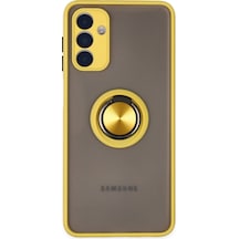 Samsung Uyumlu Galaxy A04s Kılıf Montreal Yüzüklü Silikon Kapak - Sarı Çok Renkli
