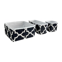 3'lü Çekmece İçi Çamaşır Düzenleyici Çocuk Odası Katlanır Saklama Kutusu Organizer Set-karaçatı Desenli