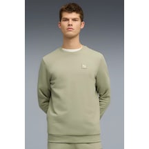 Puma Essentials Elevated Crew Siyah Erkek Sweatshirt Açık Yeşil