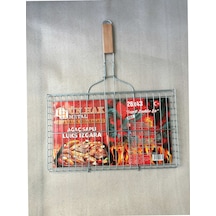 Ahşap Saplı Tel Izgara - Mangal Izgarası - Orta Boy 26 Cm x 43 Cm