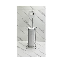 Buççin Online Mağaza Yedekli Yuvarlak Ayaklı Tuvalet Kağıtlığı Metal Banyo Wc Düzenleyici Siyah Filora Metal Siyah Çok Renkli