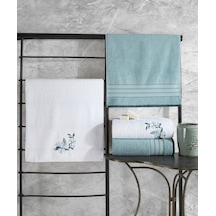 Cotton Box Colorful 4 Parça Hamam Havlu Seti-Mint Beyaz Mint Yeşili