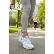 Enoch Kadın Spor Ayakkabı Nefes Alabilir Örme Saya Antrenman Sneaker Ayakkabısı Beyaz