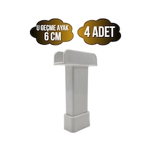 U Geçme Beyaz Plastik Ayarlı Ayak Mobilya Masa Ve Dolap Ayağı Beyaz 6cm 4 Adet Beyaz