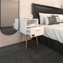 Kenzlife Komodin Budurgan Byz 74 39 39 Ahşap Ayaklı Raflı Çekmeceli Komidin Kitaplık