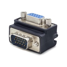 Hadron HDX5045 VGA Erkek to Dişi 90 Derece Açılı L Tipi Adaptör - Siyah - 1 ADET