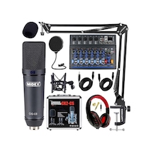 Midex Wizard Paket-4 Cx2 Stüdyo Mikrofon Mdx-07fxu Stüdyo Kayıt Mikseri Kulaklık Ekipman Seti