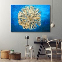 Geometrik Dokulu El Yapımı Yağlı Boya Tablo 85x64cm