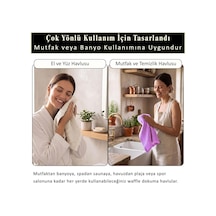 Püskül Açık Mavi, Pakette 3-adet 30x30 Cm Mutfak Havlusu, Misafir Havlusu Çok Renkli