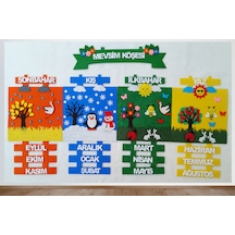 Mevsim Şeridi Köşesi Panosu Keçeden Eğitim Materyali