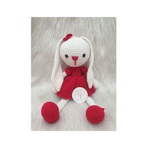 Amigurumi Organik Örgü Oyuncak Tavşan Kırmızı