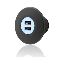 12v 24v 2a Usb Sarj Ünitesi Siyah Gövde Mavi Led