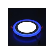 12+6 Watt Çift Renkli Led Panel Spot Lamba Armatür Mavi Beyaz Mavi - Beyaz