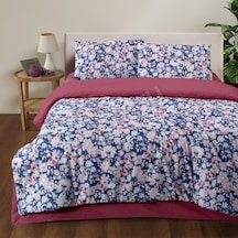 4 Adet Mf Mavi Home %100 Pamuk Çift Kişilik Nevresim Takımı Pretty Çok Renkli