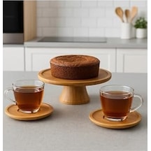 Bambu Çay Tabağı Altlığı, Yuvarlak, Kahverengi, Elde Yıkama, Bulaşık Makinesi Kullanımına Uygun Değil, 10 X 10 Cm, 6 Parça 1