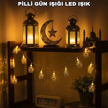 Cami Figürlü Ramazan Ve Bayram Led Işık Zinciri Pilli Sıcak Sarı Aydınlatma