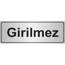 Girilmez Yönlendirme Levhası 5Cmx20Cm Gümüş Renk Metal