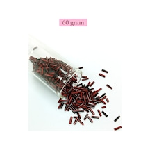 Uzun Boru Kesme Boncuk Çap 2mm Uzunluk 10 Mm - 60 Gram - Kırmızı Siyah - Bnc291