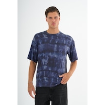 Alexander Gardi Erkek Batik Baskı Tshirt Mavi