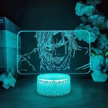 Szypzstore Bleaoh Anime 3d Erkek Için Gece Lambası 16 Renk Kız Odası Dekor Illusion Led Lamba Usb Manga Grimmjow Jaegerjaquez Şekil Uygun Çocuklar Hayranlar Noel Hediyeleri X280wt Renkli