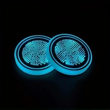 Pratikus 7 Renkli Led Akıllı Bardak Altlığı Işıkları Usb Şarjlı, Sensörlü, Araba İçi Dekorati Diğer