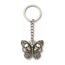 Dark Butterfly Soul Kuru Kafa Detaylı Kelebek Figürlü Gümüş Renk Unisex Metal Anahtarlık