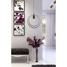Runden Avize Siyah Metal Sarkıt Ferforje Retro Rustik Ofis Cafe Otel Dekoratif Modern Tavan Lamba