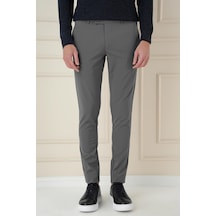 Efor Slim Fit Yan Cepli Düz Esnek Casual Füme Pantolon P 1144 Füme
