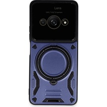 Xiaomi Poco C61 Kılıf Joy Lens Standlı Kapak Lacivert