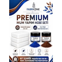 Premium Mum Yapım Hobi Seti - Parafin Wax 250 Gr - 2'li Toz Mum Boyası Seti - Mavi, Kahverengi Bkfabpw2502mkh Karışık