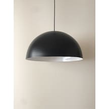 Mylights Siyah  Içi Beyaz 40 Cm Metal Sarkit Avize  Modern Spor A