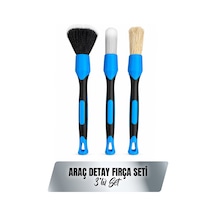3 Lü Oto Detay Fırçası Seti Mikrofiber, Sentetik Ve At Kılı Araç Temizlik Fırçası