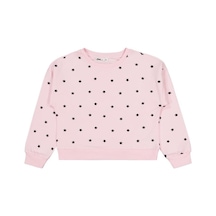 Civil Girls Yıldız Baskılı 6-9 Yaş Sweatshirt Pudra