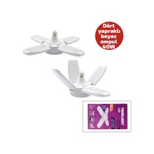 1+4 Kollu - Yapraklı Pervane Modeli Papatya Beyaz Led Lamba Ampul 40w - E27 P-6040b 5047 Belirtilmemiş