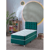 Beehanem Bengü Tek Kişilik 3lü Set Yatak+baza+başlık Yeşil 120 X 200