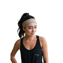 Saç Bandı Pamuk Kadın Bandana Spor Kafa Bandı Headband S. Kahve Açık Kahve