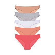 5 Adet Süper Eko Set Likralı Kadın Slip Külot Ten Gri Beyaz Pudra Fuşya Çok Renkli
