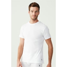 U.S. Polo Assn. U.s Polo Assn. 80197 Erkek 2'li Yuvarlak Yaka Yarım Kol Atlet-beyaz Beyaz