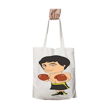 Art Hediye Rocky Balboa Apollo İki Tarafı Kalıcı Baskılı Yıkanabilir Okul Plaj Omuz Bez Çantası Çok Renkli