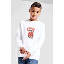 Tshirthane Undertale Boss Baskılı Unisex Çocuk Beyaz Sweatshirt Beyaz